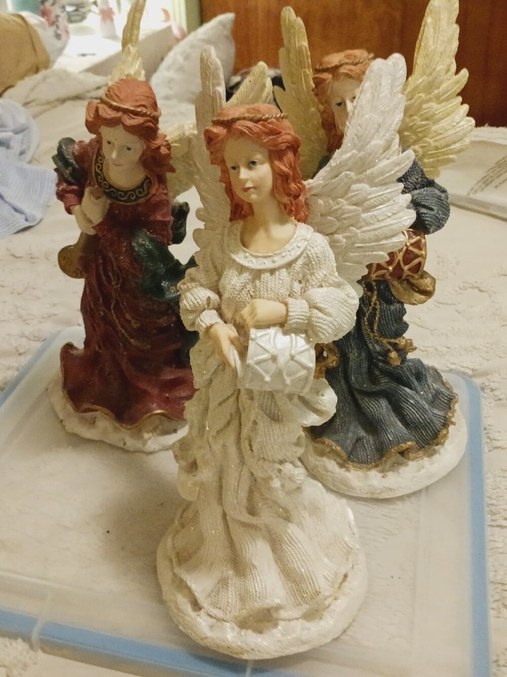 Trio of Angels in beautiful jewel tones